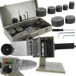 Polifusore per Saldatura di Tubi in PE PP PB | 7 Matrici Ø16-63mm | 1100W | 230V/50Hz | Gamma Temperatura 0-300°C